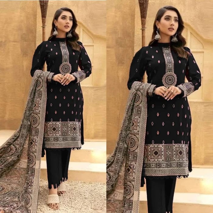 Kayseria KR-189 Black Embroidered Lawn 3pc