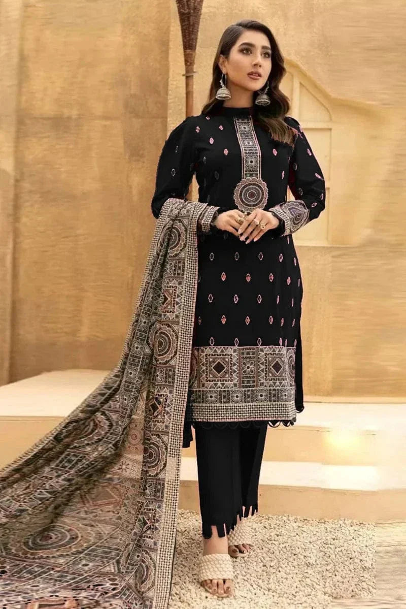 Kayseria KR-189 Black Embroidered Lawn 3pc